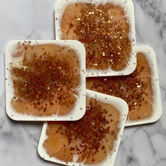 🆕 Coasters Set of 4 Unique Handmade - Picture 2 of 3